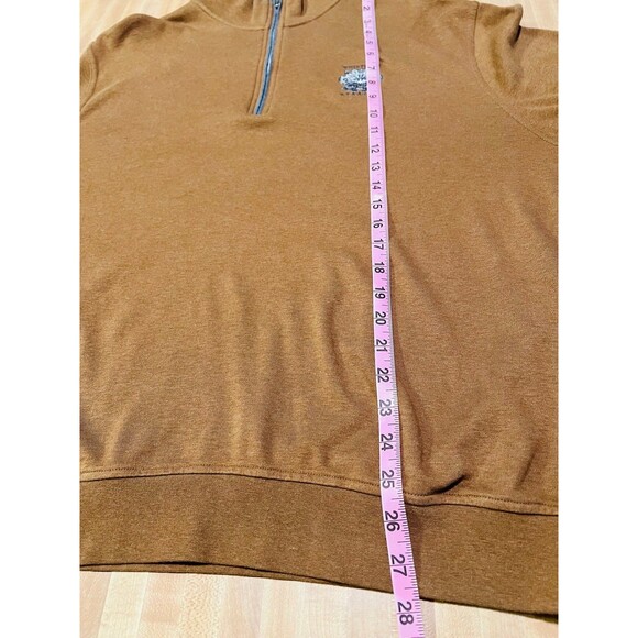 Carnoustie Sweater Mens XL 2XL Brown Whistling Straits Golf 1/4 Zip Pullover - Picture 7 of 8